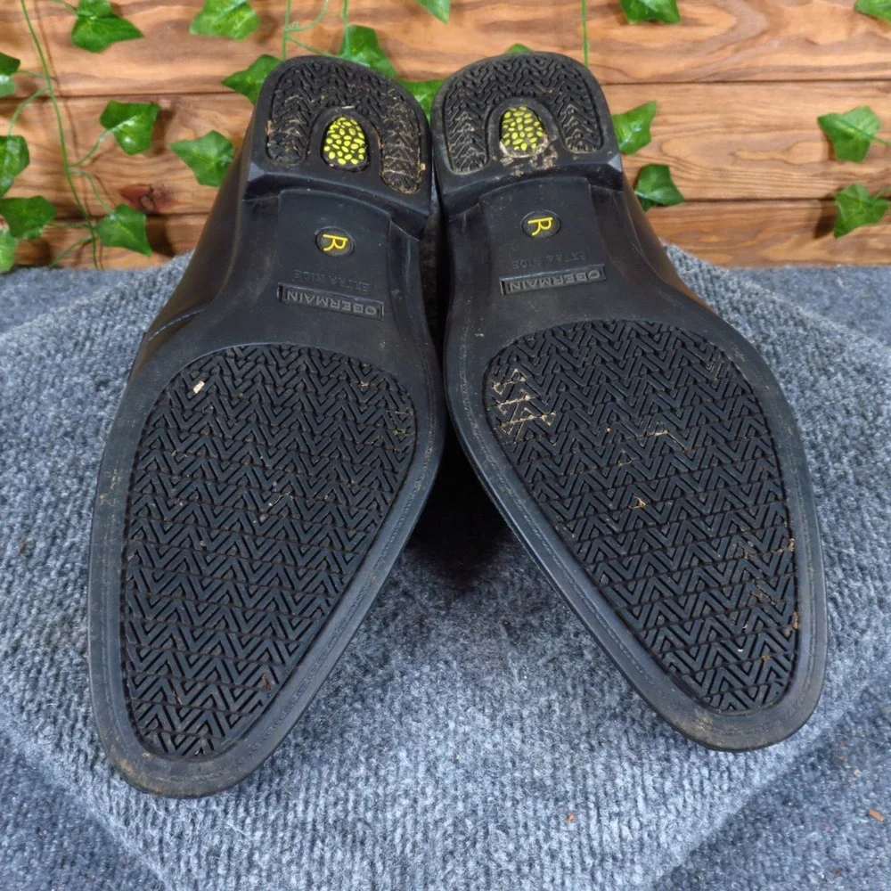 Obermain Sprung Mens Penny Loafer Shoes 11.5 Extra Wide Dress Black Leather